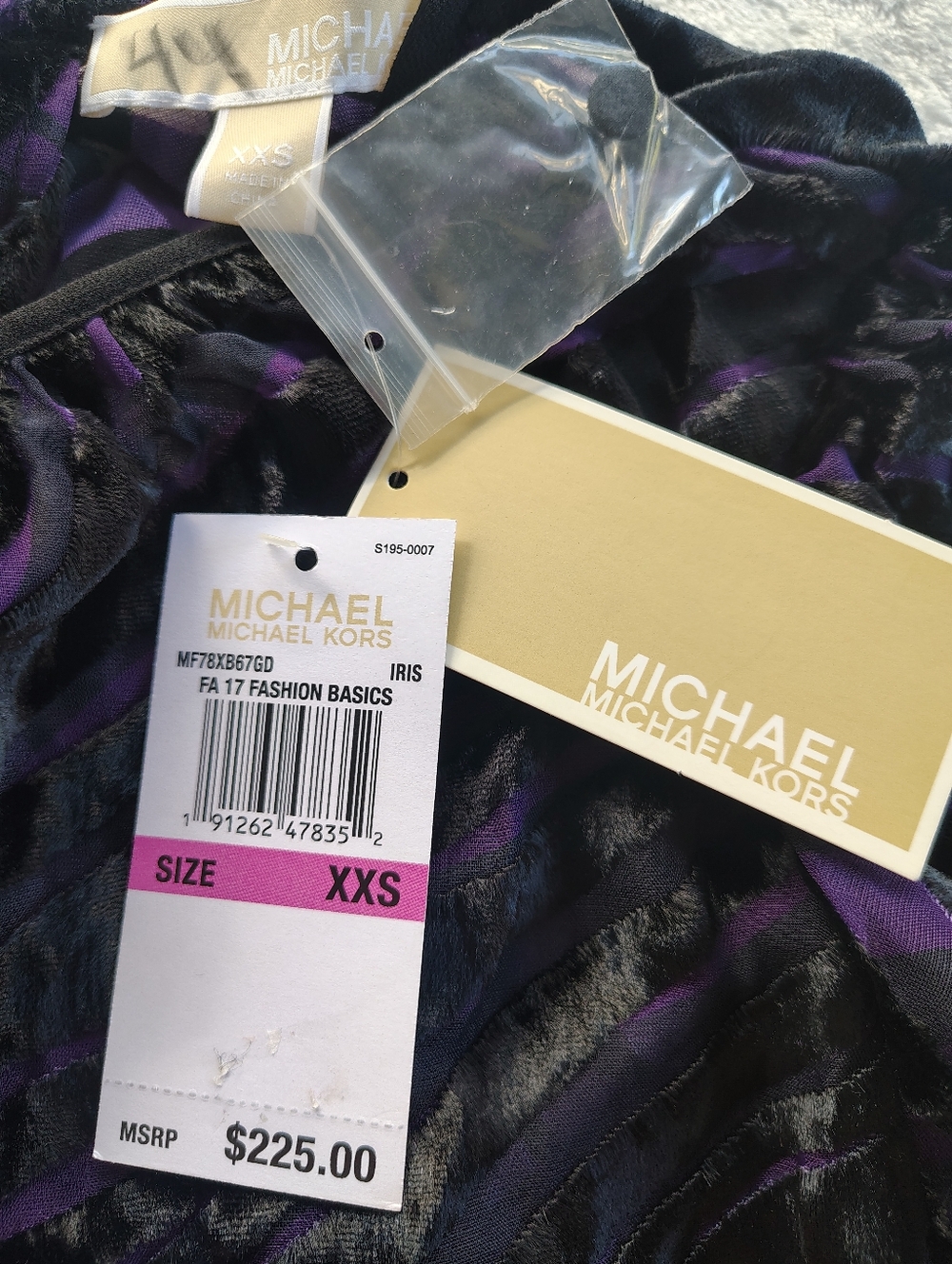 Michael Kors Purple and Black Textured Dress (XXS)
